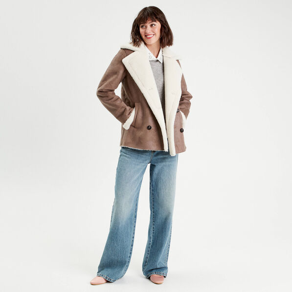 Pull col chemise bijoux gris clair femme