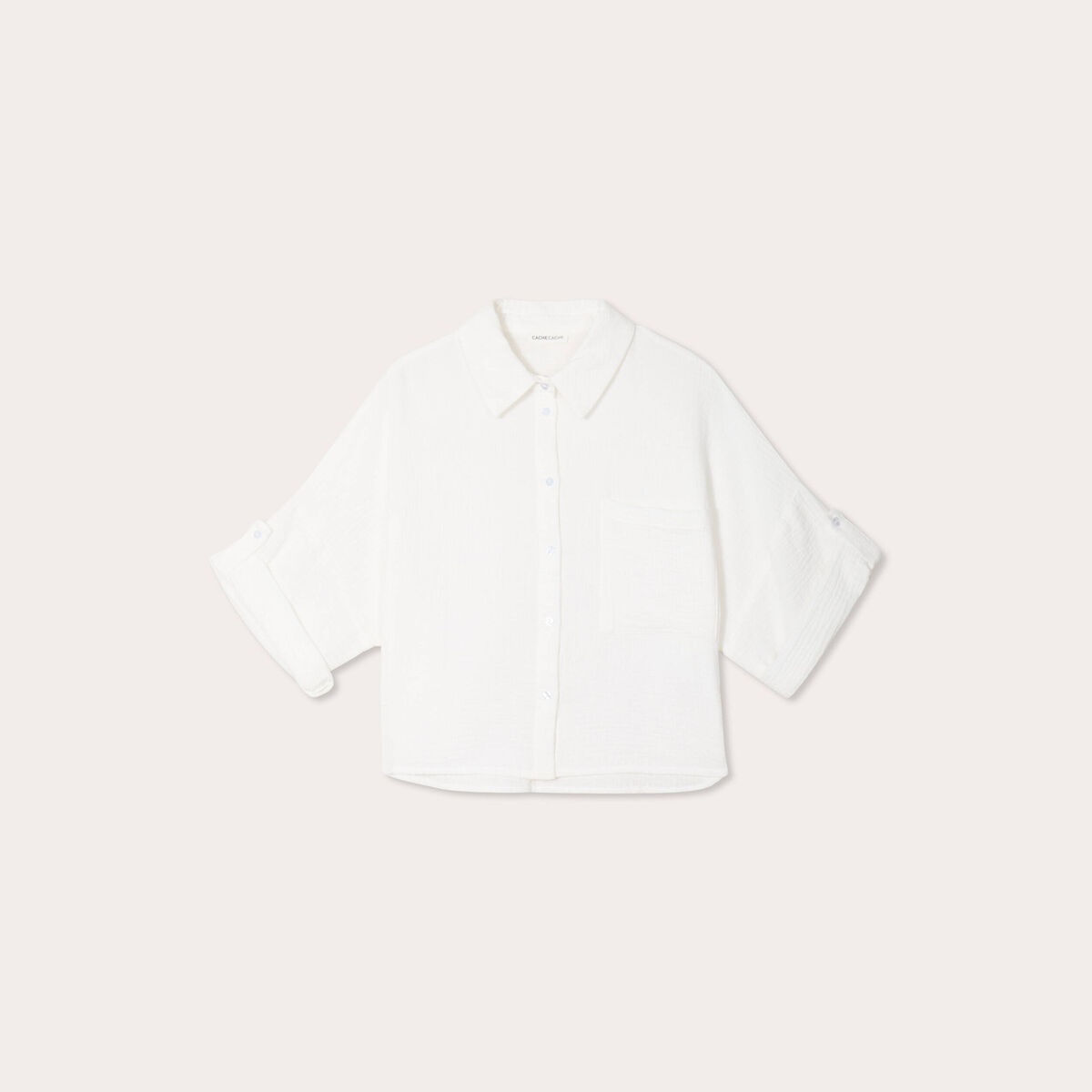 Chemise manches 3/4 ecru femme