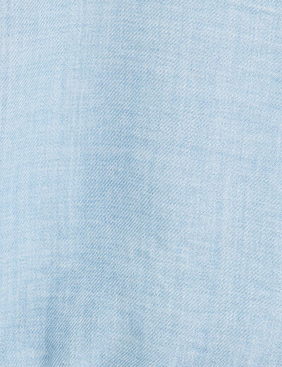 Robe évasée bretelles nouées denim bleach femme