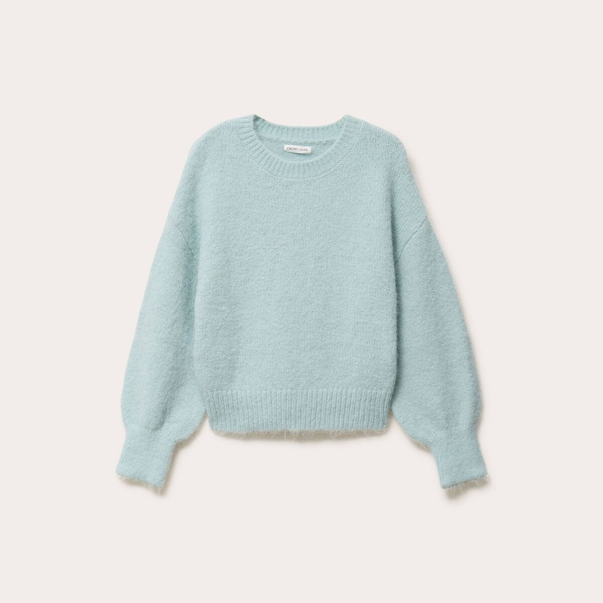 Pull manches longues vert clair femme