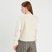 Gilet sans manches polaire ecru femme