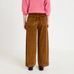 Pantalon bootcut taille haute velours marron femme