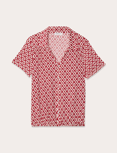 Blouse manches courtes rouge femme