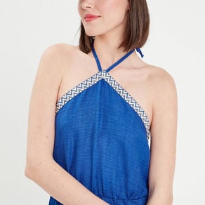 robe evasee bretelles nouees bleu electrique femme Robe évasée bretelles nouées bleu electrique femme