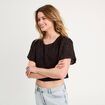 Blouse manches courtes noir femme