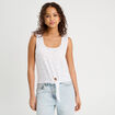 Débardeur cropped noué blanc femme