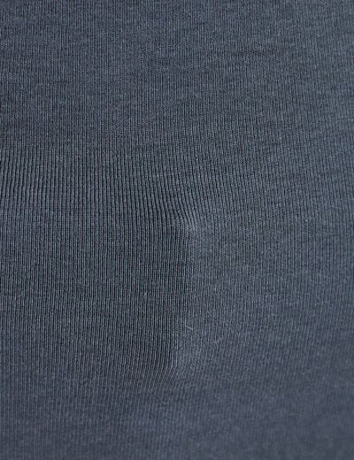 T-shirt cintr&eacute; col rond manches longues gris femme