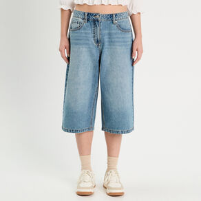 bermuda large en jean denim double stone femme Bermuda large en jean denim double stone femme