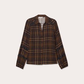 Chemise manches longues marron foncé femme