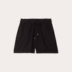 Short regular contenant du lin noir femme