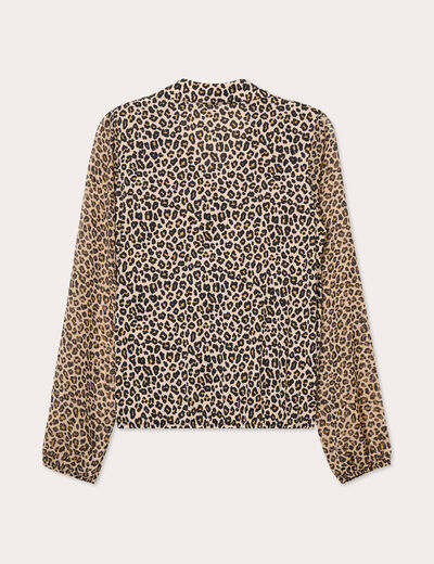 Blouse manches longues beige femme
