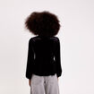 Blouse nou&eacute;e en velours noir femme