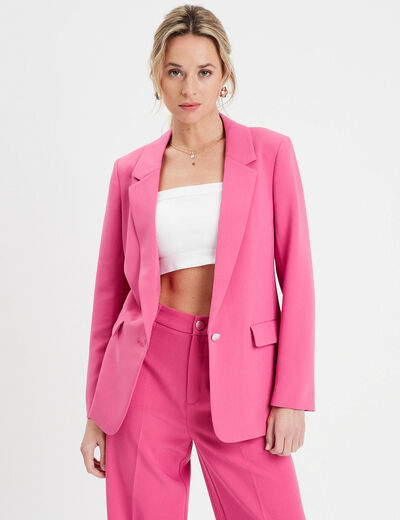Veste blazer fluide rose femme