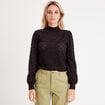 Pull manches longues noir femme