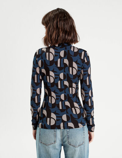 T-shirt manches longues bleu femme