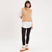 Pull sans manches col roulé beige femme