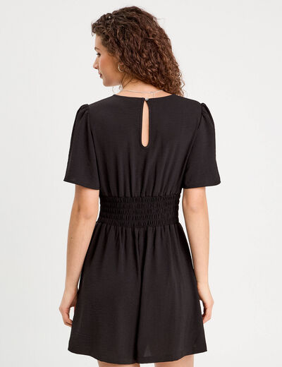 Combishort col en V noir femme