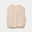 Gilet sans manches effet polaire ecru femme