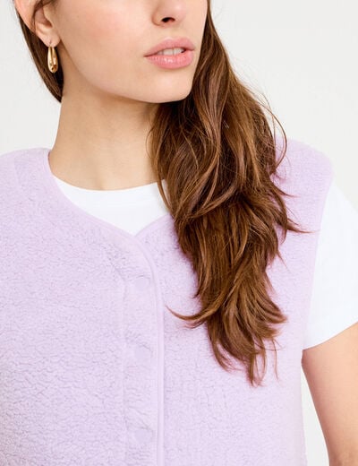 Gilet sans manches effet polaire parme femme