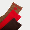 Lot de 3 paires de chaussettes marron fonc&eacute; femme
