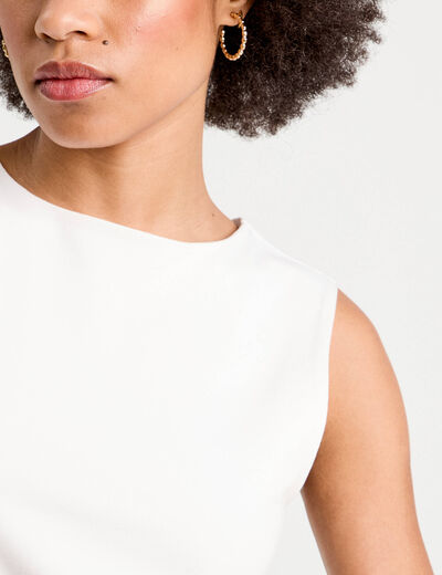 Débardeur cropped blanc femme
