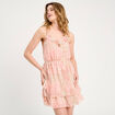 Robe évasée volants blanc femme
