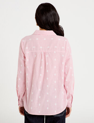 Chemise droite manches longues rouge femme