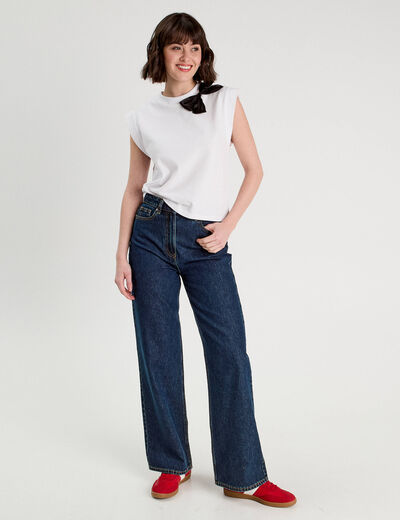 T-shirt détail noeud ecru femme