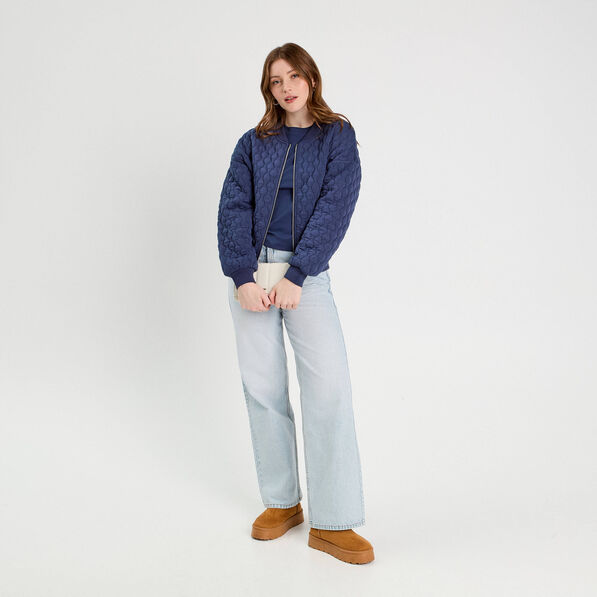veste matelassee zippee bleu marine femme Veste matelassée zippée bleu marine femme