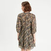 Robe évasée manches 3/4 noir femme