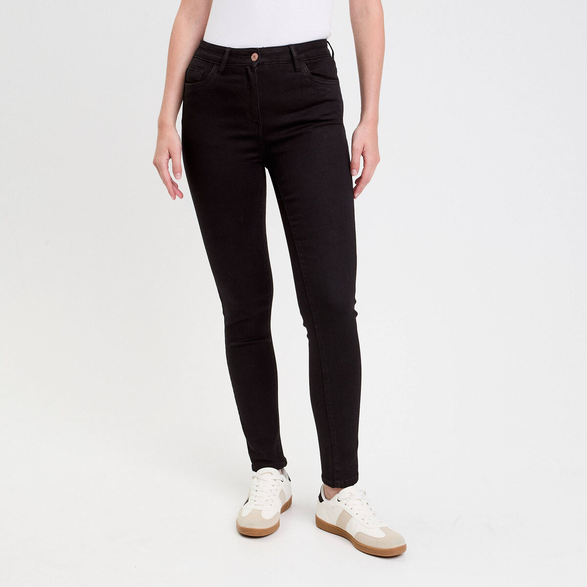 Jeans slim 5 poches denim noir femme