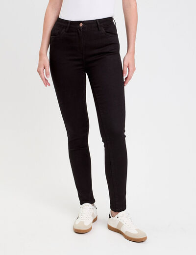 Jeans slim 5 poches denim noir femme