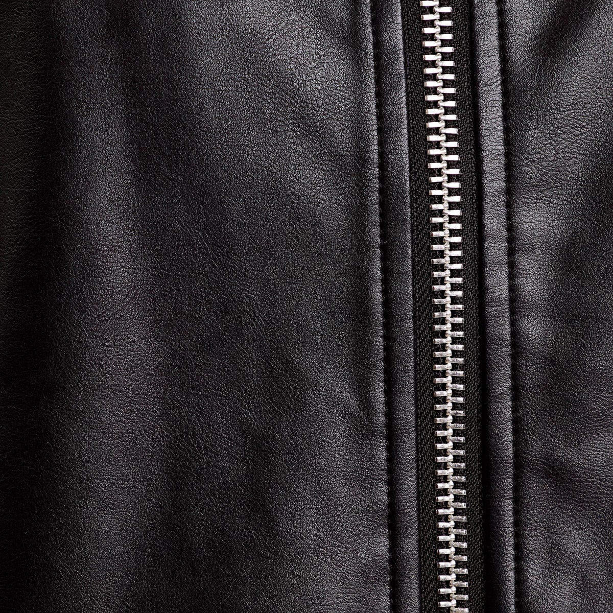 Bomber oversize similicuir col chemise noir femme