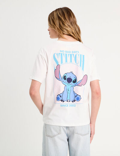 T-shirt oversize Stitch blanc femme