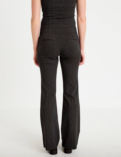 Pantalon bootcut taille basse noir femme