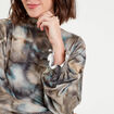 T-shirt col montant gris femme