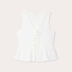 Blouse nouée ecru femme