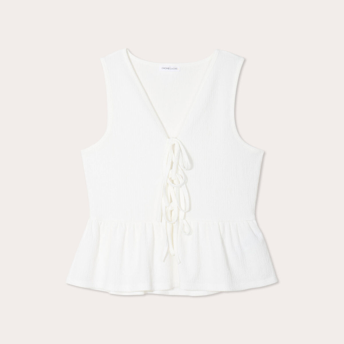 Blouse nouée ecru femme