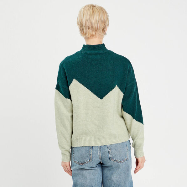 Pull avec sequins vert foncé femme