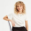 T-shirt manches courtes bijoux ecru femme
