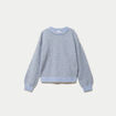 Pull ample col rond manches longues gris femme