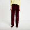 Pantalon bootcut taille haute velours bordeaux femme