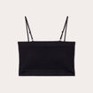 Brassière cropped côtelée noir femme