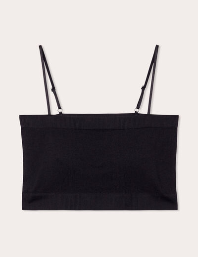 Brassi&egrave;re cropped c&ocirc;tel&eacute;e noir femme