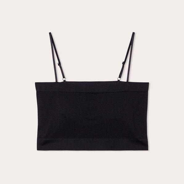 brassiere cropped cotelee noir femme Brassière cropped côtelée noir femme