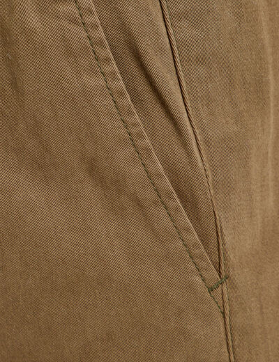 Pantalon cargo slim vert foncé femme