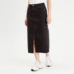 Jupe midi droite en jean noir femme