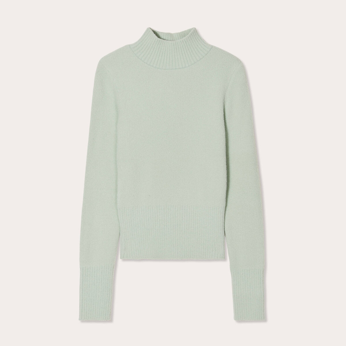 Pull avec col montant vert fluo femme