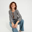 Blouse nouée manches longues blanc femme