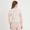 T-shirt manches courtes ajusté blanc femme